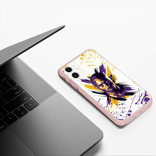 Чехол iPhone 11 матовый KOBE BRYANT / 3D-Светло-розовый – фото 3