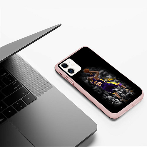 Чехол iPhone 11 матовый KOBE BRYANT / 3D-Светло-розовый – фото 3