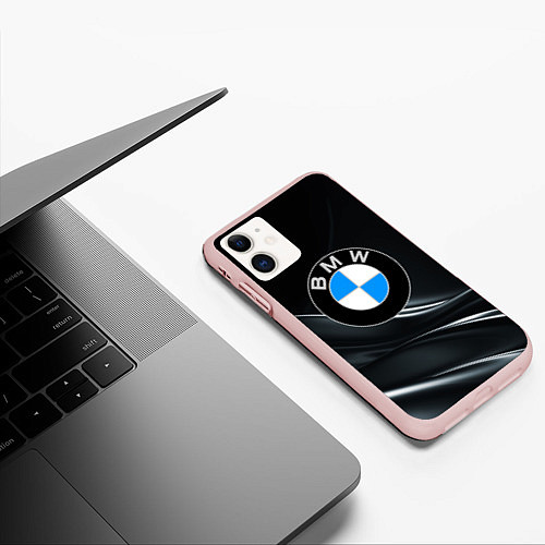 Чехол iPhone 11 матовый BMW / 3D-Светло-розовый – фото 3