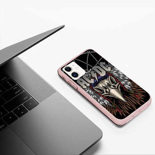Чехол iPhone 11 матовый ACDC / 3D-Светло-розовый – фото 3