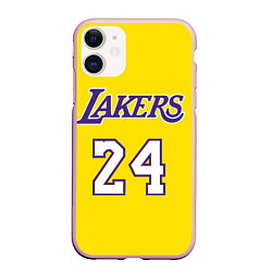 Чехол iPhone 11 матовый Kobe Bryant 24, цвет: 3D-светло-розовый