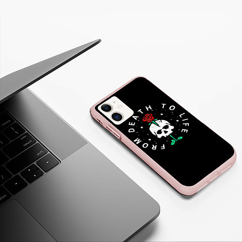Чехол iPhone 11 матовый From death to life / 3D-Светло-розовый – фото 3