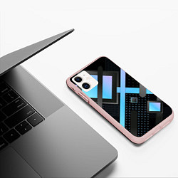 Чехол iPhone 11 матовый Modern Geometry, цвет: 3D-светло-розовый — фото 2