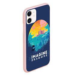 Чехол iPhone 11 матовый Imagine Dragons, цвет: 3D-светло-розовый — фото 2