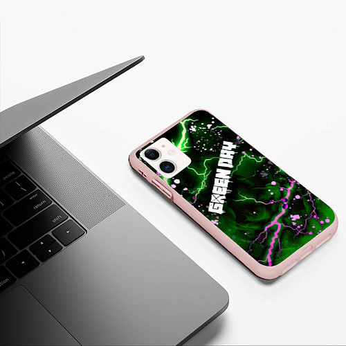 Чехол iPhone 11 матовый GreenDay / 3D-Светло-розовый – фото 3