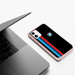 Чехол iPhone 11 матовый BMW, цвет: 3D-светло-розовый — фото 2