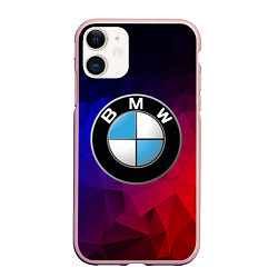 Чехол iPhone 11 матовый BMW NEON, цвет: 3D-светло-розовый