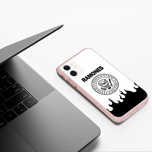 Чехол iPhone 11 матовый RAMONES / 3D-Светло-розовый – фото 3