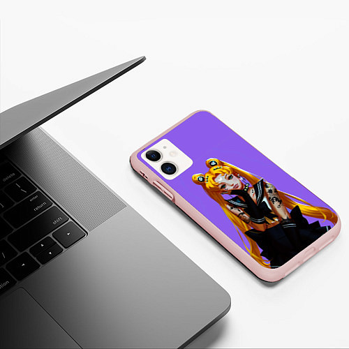 Чехол iPhone 11 матовый SAILOR MOON / 3D-Светло-розовый – фото 3