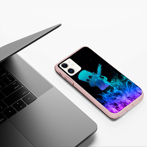 Чехол iPhone 11 матовый Marshmello Fortnite / 3D-Светло-розовый – фото 3