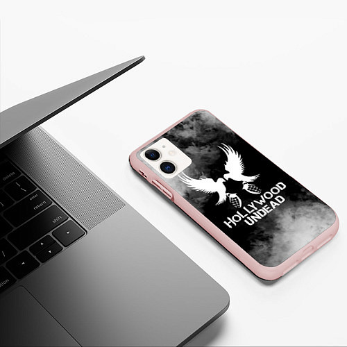 Чехол iPhone 11 матовый Hollywood Undead / 3D-Светло-розовый – фото 3