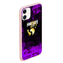 Чехол iPhone 11 матовый Fortnite, цвет: 3D-светло-розовый — фото 2
