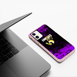 Чехол iPhone 11 матовый Fortnite, цвет: 3D-светло-розовый — фото 2