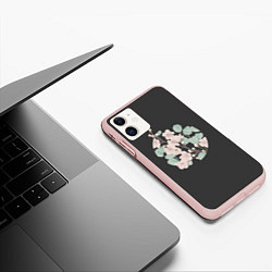 Чехол iPhone 11 матовый САКУРА, цвет: 3D-светло-розовый — фото 2