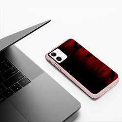 Чехол iPhone 11 матовый RED BLACK MILITARY CAMO, цвет: 3D-светло-розовый — фото 2