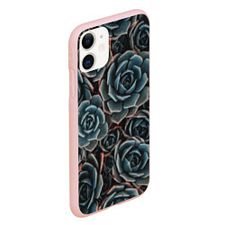 Чехол iPhone 11 матовый Цветы Розы, цвет: 3D-светло-розовый — фото 2