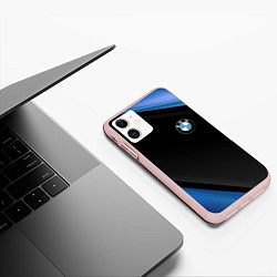 Чехол iPhone 11 матовый BMW, цвет: 3D-светло-розовый — фото 2