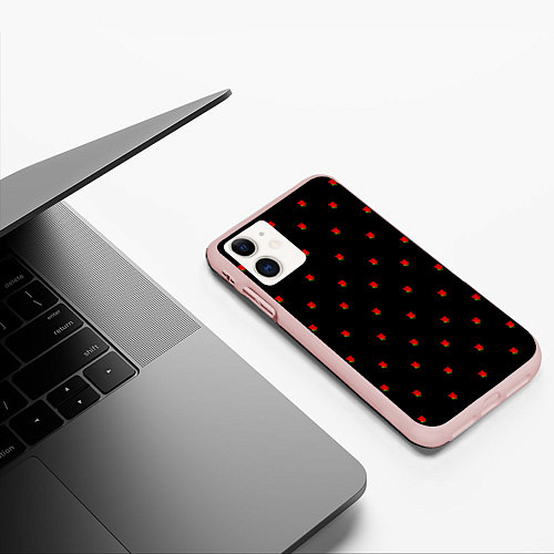 Чехол iPhone 11 матовый РОЗЫ / 3D-Светло-розовый – фото 3