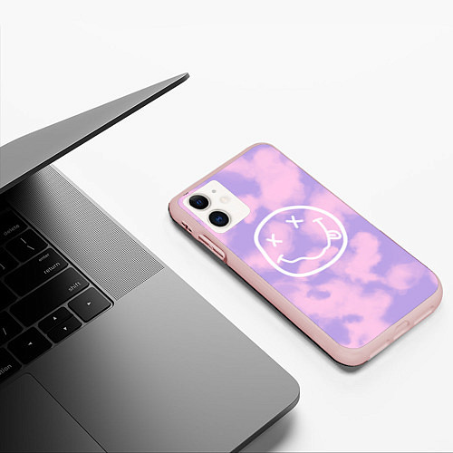 Чехол iPhone 11 матовый NIRVANA / 3D-Светло-розовый – фото 3