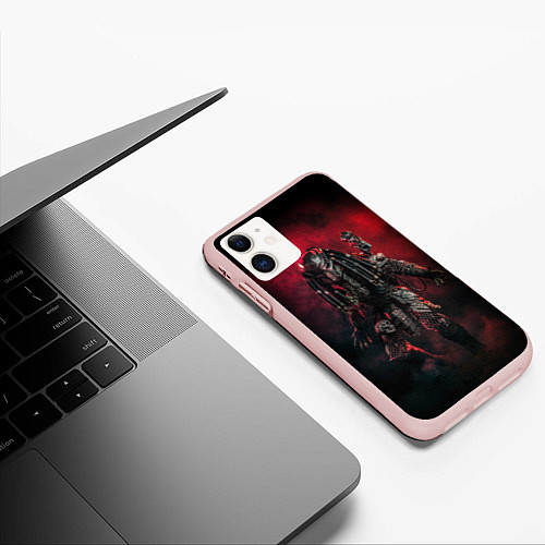 Чехол iPhone 11 матовый PREDATOR / 3D-Светло-розовый – фото 3