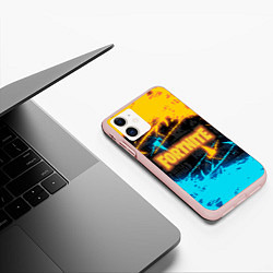 Чехол iPhone 11 матовый FORTNITE, цвет: 3D-светло-розовый — фото 2