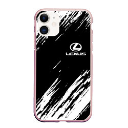 Чехол iPhone 11 матовый LEXUS, цвет: 3D-светло-розовый