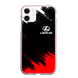 Чехол iPhone 11 матовый LEXUS, цвет: 3D-светло-розовый