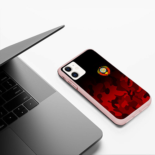 Чехол iPhone 11 матовый СССР / 3D-Светло-розовый – фото 3