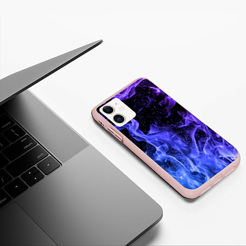 Чехол iPhone 11 матовый ОГОНЬ / 3D-Светло-розовый – фото 3
