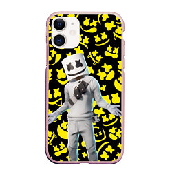 Чехол iPhone 11 матовый FORTNITE x MARSHMELLO, цвет: 3D-светло-розовый