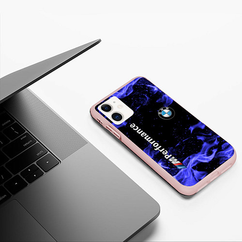 Чехол iPhone 11 матовый BMW / 3D-Светло-розовый – фото 3