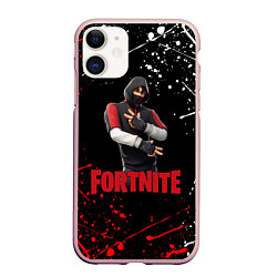 Чехол iPhone 11 матовый FORTNITE x IKONIK, цвет: 3D-светло-розовый