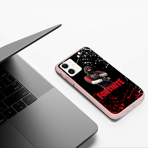 Чехол iPhone 11 матовый FORTNITE x IKONIK / 3D-Светло-розовый – фото 3
