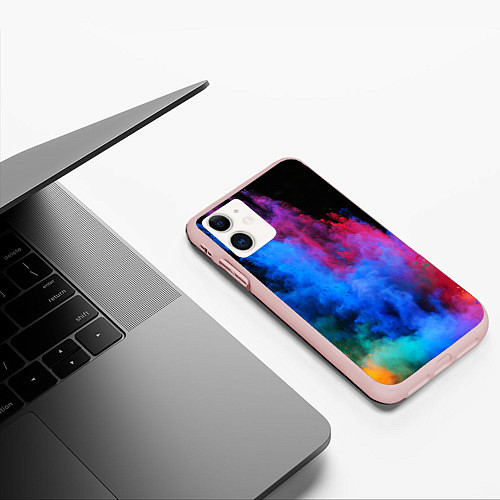 Чехол iPhone 11 матовый КРАСКИ / 3D-Светло-розовый – фото 3