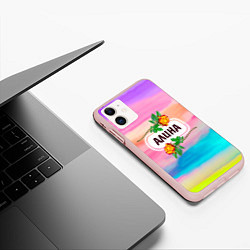 Чехол iPhone 11 матовый Алина, цвет: 3D-светло-розовый — фото 2