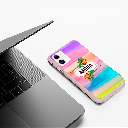 Чехол iPhone 11 матовый Алина / 3D-Светло-розовый – фото 3