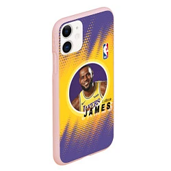 Чехол iPhone 11 матовый LeBron James, цвет: 3D-светло-розовый — фото 2