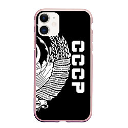 Чехол iPhone 11 матовый СССР, цвет: 3D-светло-розовый