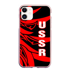 Чехол iPhone 11 матовый USSR, цвет: 3D-светло-розовый