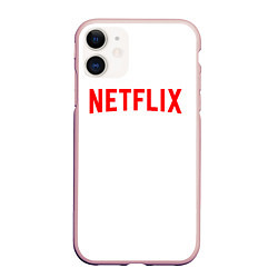 Чехол iPhone 11 матовый NETFLIX, цвет: 3D-светло-розовый
