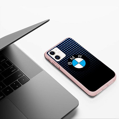 Чехол iPhone 11 матовый BMW / 3D-Светло-розовый – фото 3