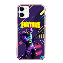 Чехол iPhone 11 матовый FORTNITE, цвет: 3D-светло-розовый