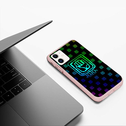 Чехол iPhone 11 матовый JoJo Bizarre Adventure / 3D-Светло-розовый – фото 3