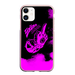 Чехол iPhone 11 матовый JoJo Bizarre Adventure, цвет: 3D-светло-розовый