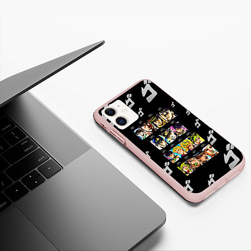 Чехол iPhone 11 матовый JoJo Bizarre Adventure / 3D-Светло-розовый – фото 3