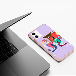 Чехол iPhone 11 матовый Geishas, цвет: 3D-светло-розовый — фото 2