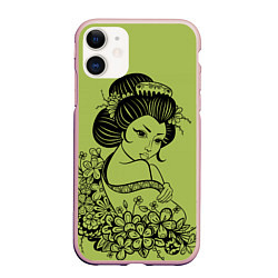 Чехол iPhone 11 матовый Geisha 23, цвет: 3D-светло-розовый