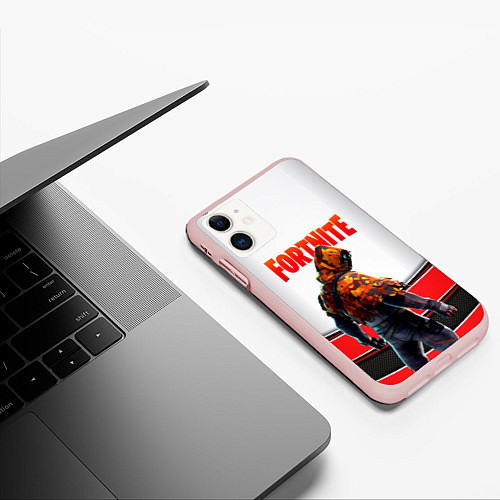 Чехол iPhone 11 матовый FORTNITE GAME / 3D-Светло-розовый – фото 3