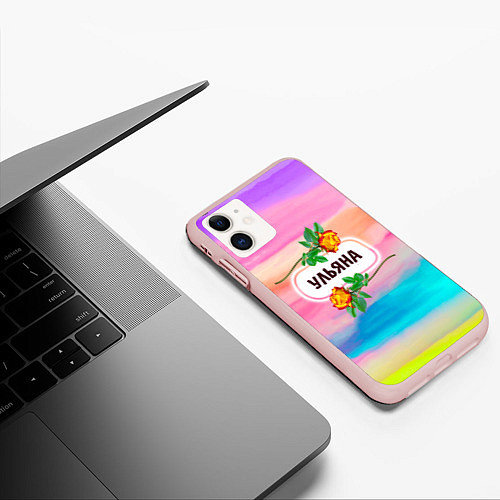 Чехол iPhone 11 матовый Ульяна / 3D-Светло-розовый – фото 3