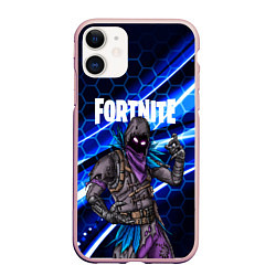 Чехол iPhone 11 матовый FORTNITE RAVEN, цвет: 3D-светло-розовый